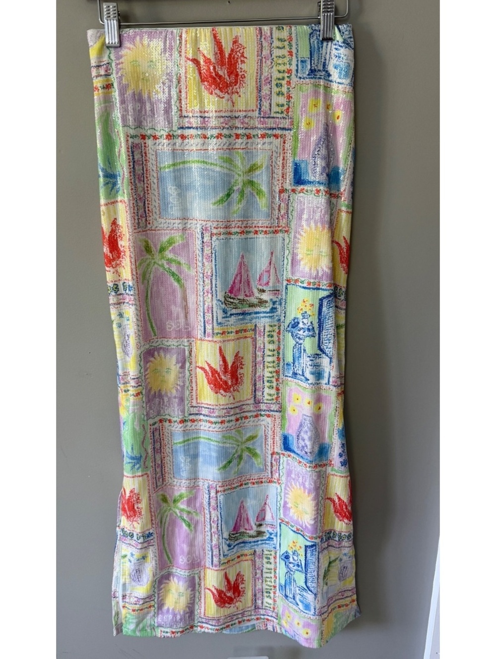 Show Me Your Mumu Sequin Maxi Skirt in Summer Soleil